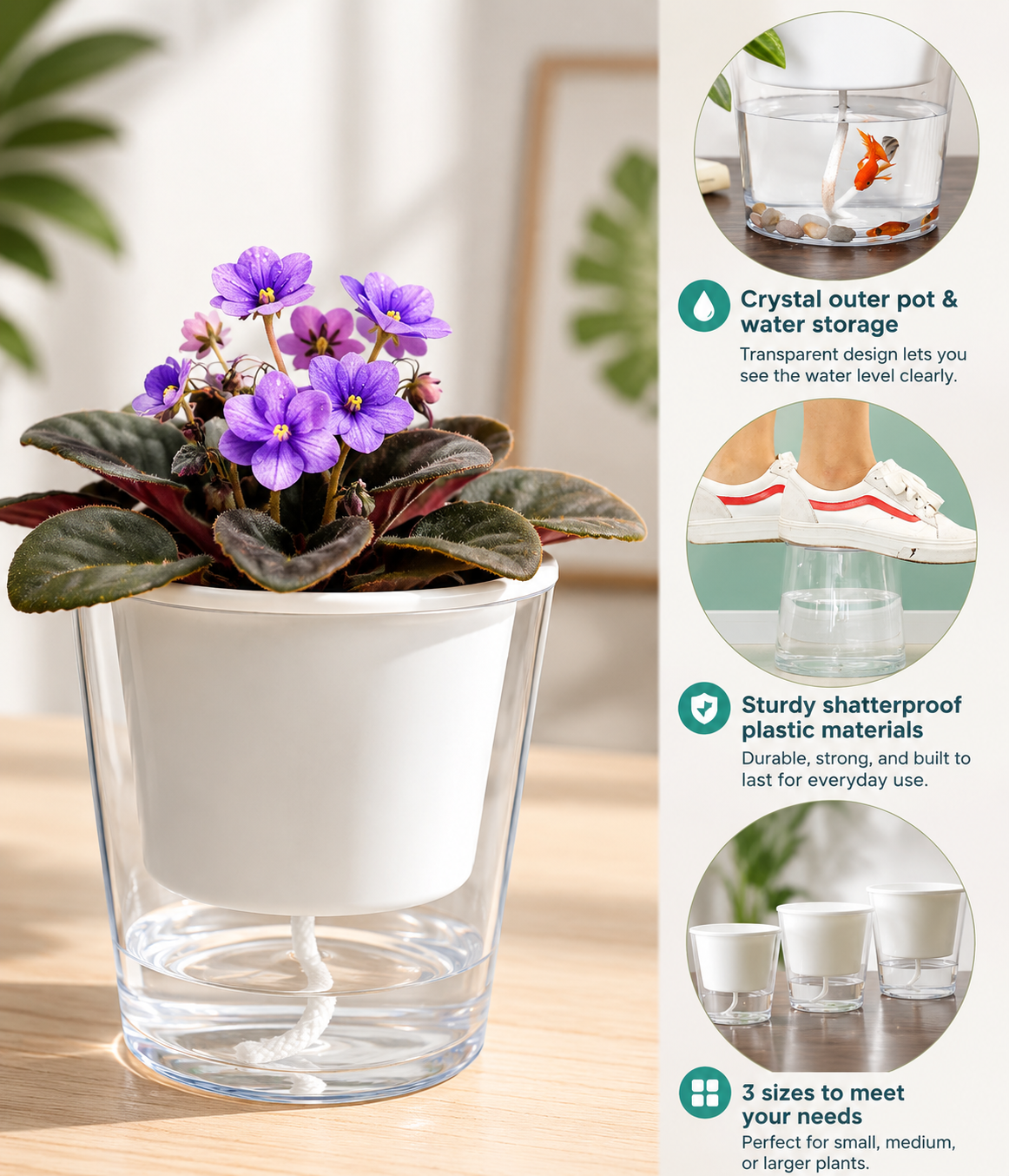 Self-Watering Planters , 3 Packs