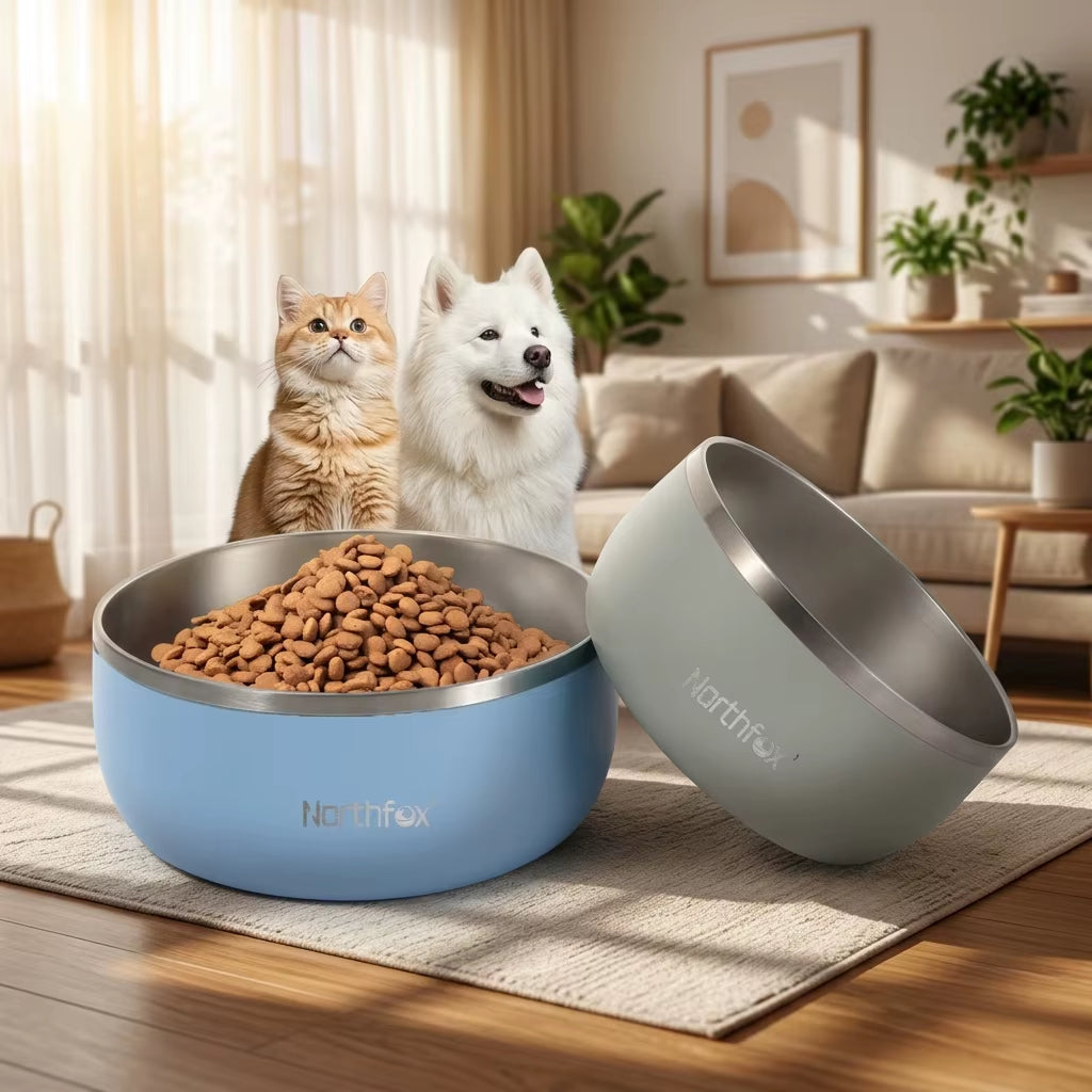 Wholesale Insulated Stainless Steel Dog Bowl Non-Skid Double Wall Pet Water Bowl Custom Logo Bulk Factory Supplier OEM ODM