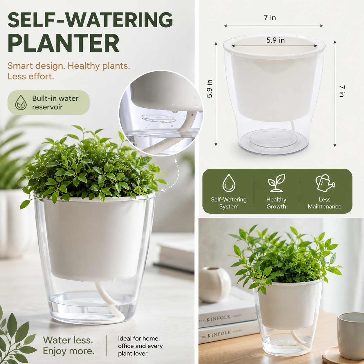 Self-Watering Planters , 3 Packs