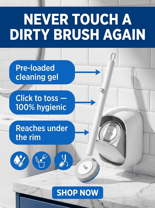Disposable Toilet Brush and Holder Kit.